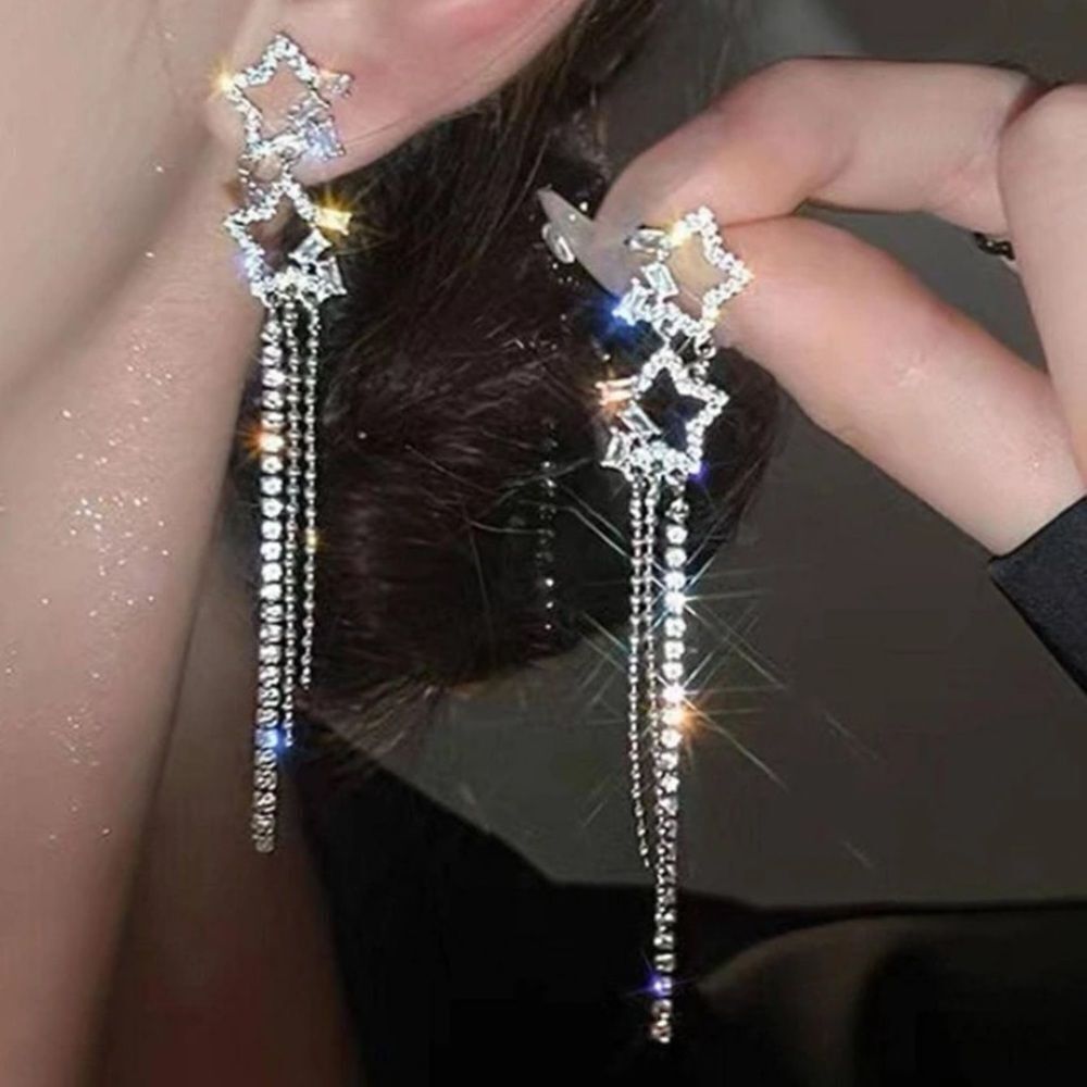 3for$20 NEW Rhinestone Star Decor Drop Earrings